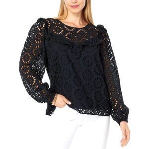 Lilly Pulitzer Caroline Eyelet Top Size S